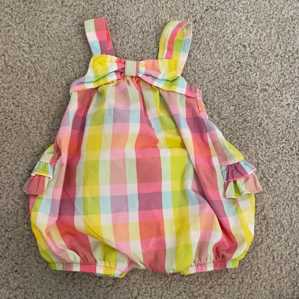 Absorba girls Madras plaid romper 12 months